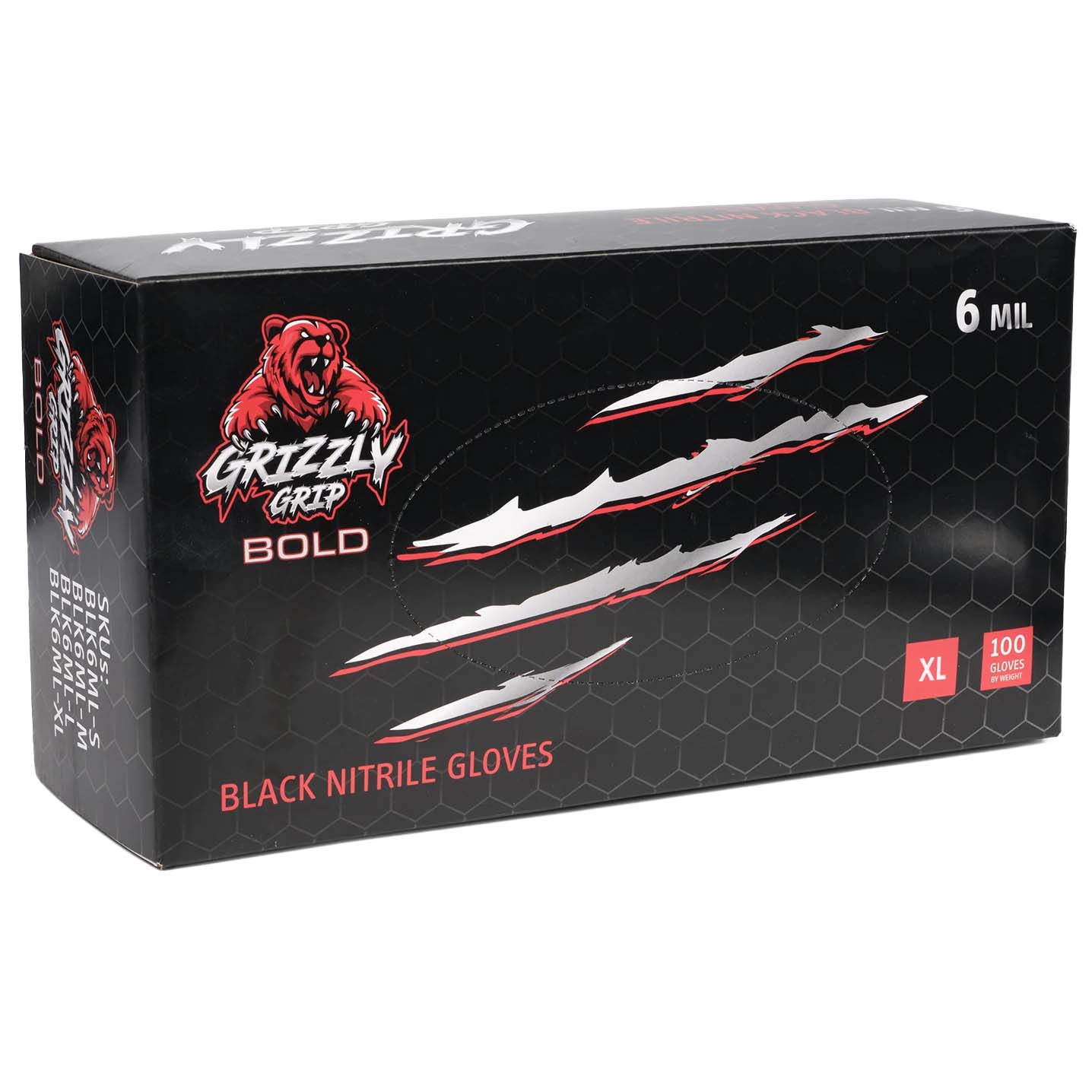 Grizzly Grip Bold Black Nitrile Gloves
